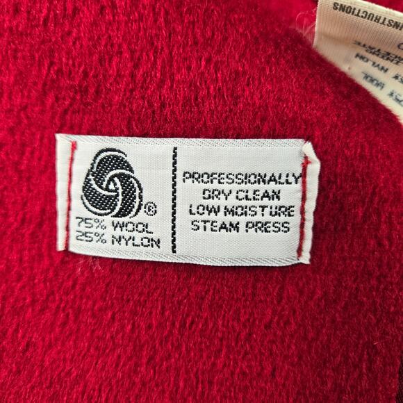 Vintage Jennifer Chase Wool Double Breasted Coat Union Label Red Holiday size 10 - Picture 10 of 16